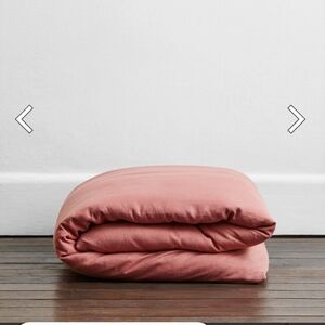 Bed Threads Pink Clay Linen Duvet Cover Full/queen